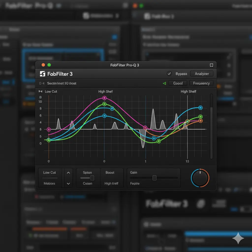 Plugin EQ đang hoạt động trên màn hình DAW, minh họa cho kỹ thuật mixing cơ bản cho người mới học producer